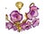 Glass Vintage Hand-Painted Purple Glass Floral Flush Mount Chandelier For Sale - Image 7 of 17