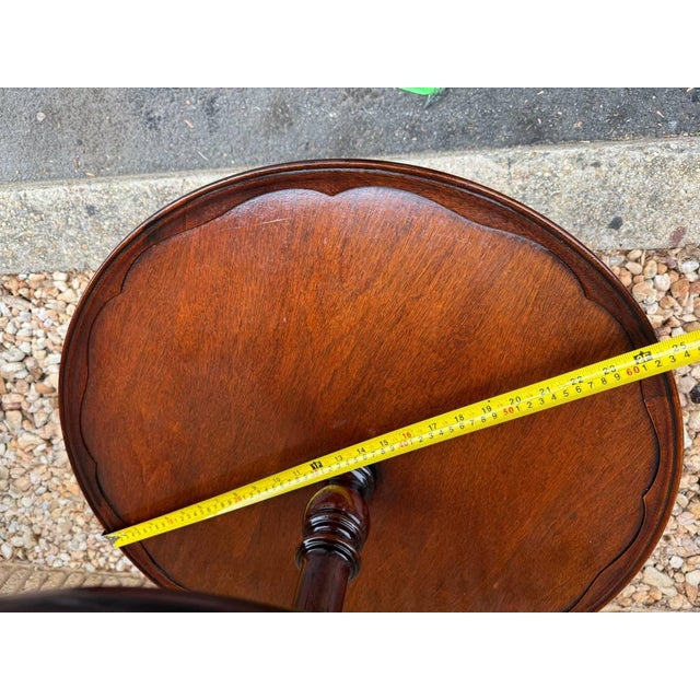 Vintage Federal Style 2 Tier Dumb Waiter Round Side Table For Sale - Image 10 of 11