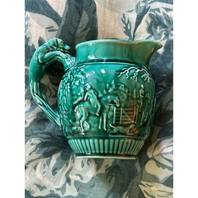 Vintage Wedgwood Etruria & Barlaston Hound-Handle Majolica Pitcher For Sale - Image 14 of 17