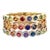 1.82 Carat Multi-Color Sapphire Stackable Gold Band Set Size 6.5 - Set of 3 For Sale