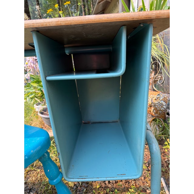 MCM Classic Metal School Desk For Sale In Portland, OR - Image 6 of 7