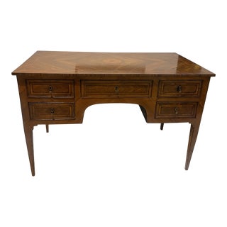 Antique 18th Century Walnut and Satinwood Inlaid Italian Desk For Sale