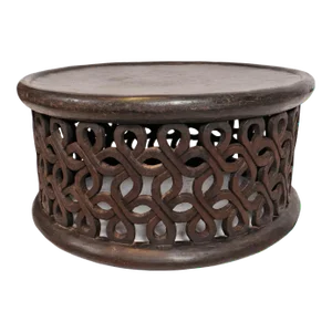 Mid 20th Century Vintage Spiral Bamileke Round Coffee Table