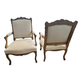 Pair of 19th Century Louis XVI Style Arm Chairs For Sale