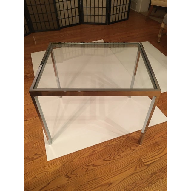 DIA - Design Institute America Design Institute of America Chrome and Glass Side Table For Sale - Image 4 of 12