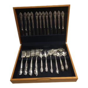 Vintage Oneida Ballad Country Lane Silverplate Service for Twelve, 84 Pieces