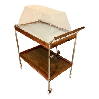 Vintage Mid-Century Salton Hotray Rolling Warming Serving Bar Cart For Sale