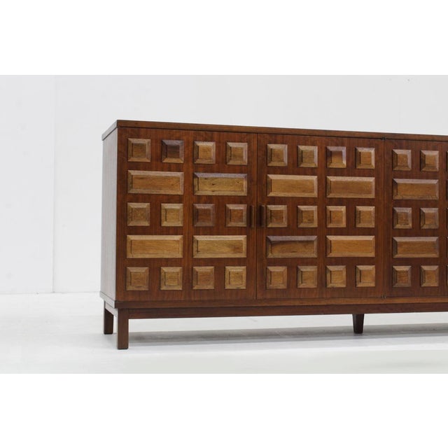 Vintage Spanish Brutalist Sideboard Credenza, 1970s For Sale - Image 9 of 13