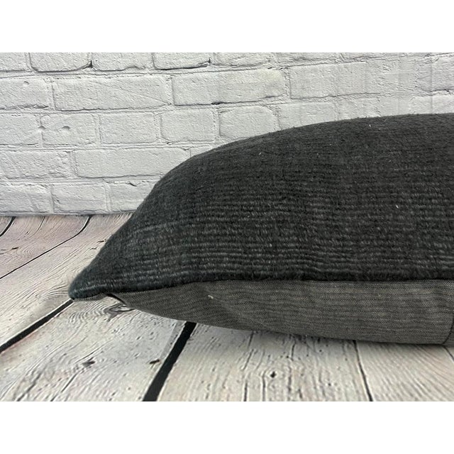 16 x 24 Hemp Pillow Turkish Cushion Natural Black Pillow Cushion Cover For Sale - Image 4 of 4