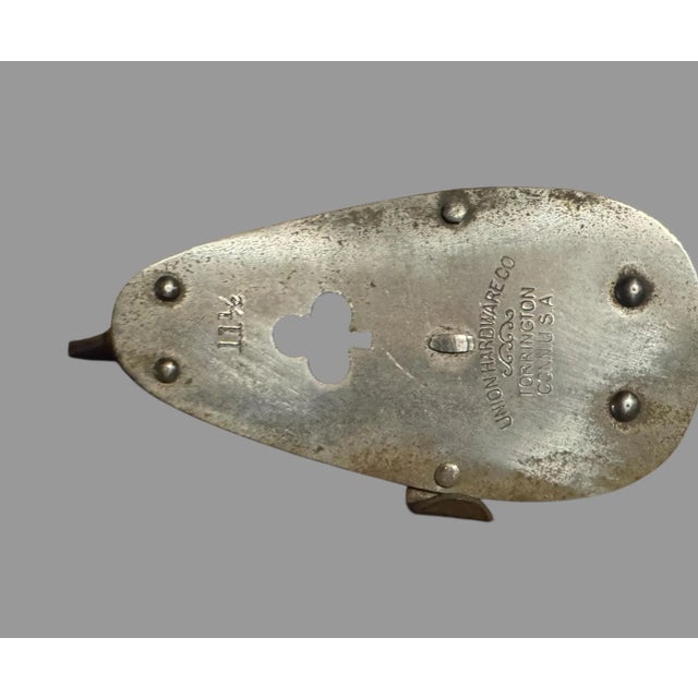 Pair Primitive Antique Metal Ice Skates with Leather Straps Union Hardware 11.5 In good original condition showing some...