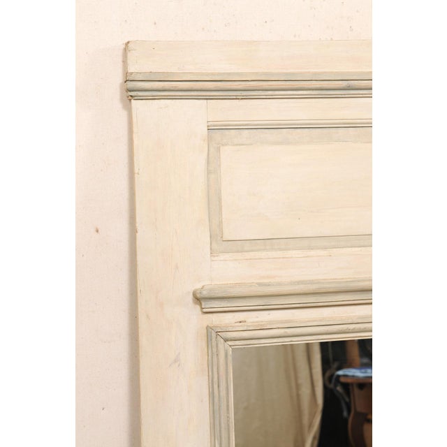 Antique French Painted Trumeau Mirror, 5.5' For Sale - Image 9 of 14