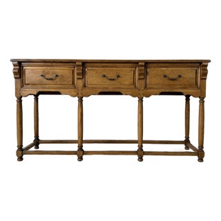 Vintage Mediterranean Spanish Colonial Style Three-Drawer Console Table For Sale