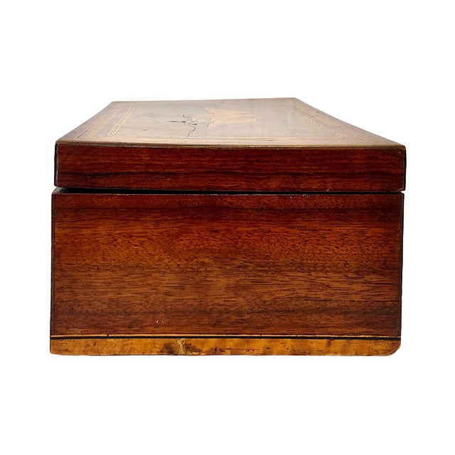 Mid 19th-Century American Eagle Inlaid Document Box With Inset Tray For Sale - Image 4 of 11