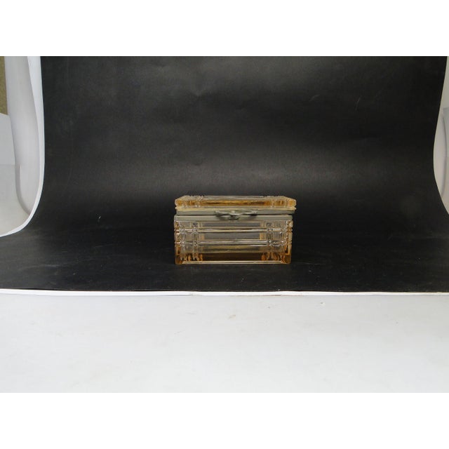 Glass Trunk with Fitting from Huta Hortensja, 1930s For Sale - Image 4 of 7