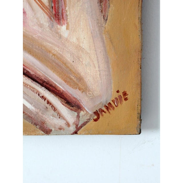 Mid 20th Century Vintage Portrait Oil Painting For Sale - Image 5 of 9