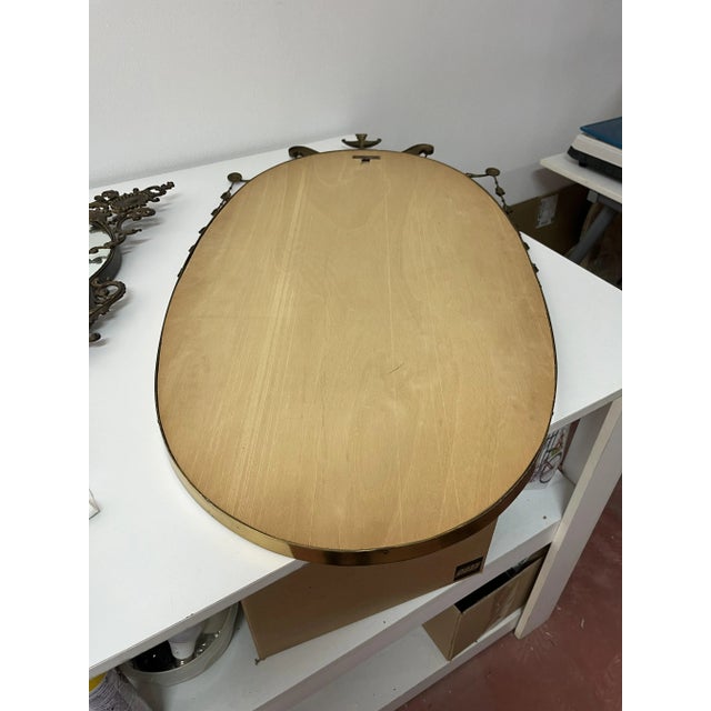 Vintage Italian Brass Wall Mirror, 1960s For Sale - Image 10 of 11