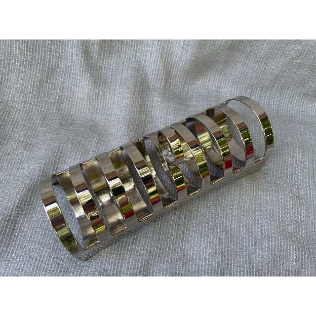 Vintage Modern Silver Plate Toast Rack Holder 8 Slice For Sale In New York - Image 6 of 13