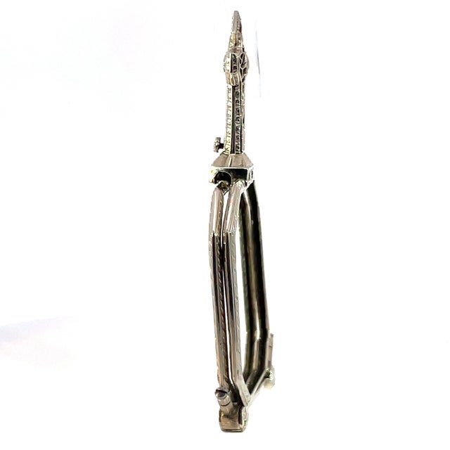 19th Century Antique Victorian 14k White Gold Folding Lorgnette Opera Glasses Pendant For Sale - Image 5 of 7