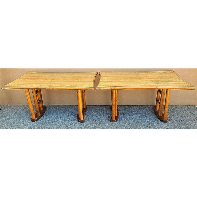 Vintage Bamboo Serving Side Tables - a Pair For Sale - Image 9 of 9