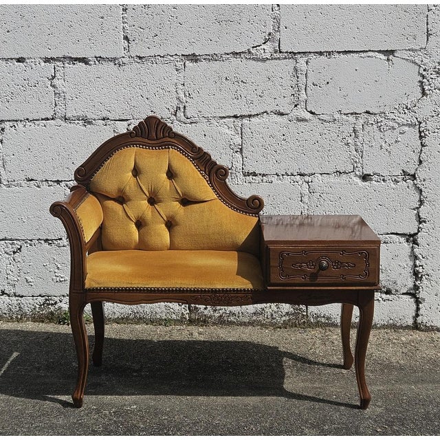 Italian Vintage Telephone Bench - Love Seat made by C.Savino in the 60s. Lovely designed Telephone Bench with spacious...