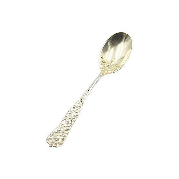 Rococo 1888 Sterling Rococo Demitasse Spoons Crowell for Bailey, Banks & Biddle - Set of 11 For Sale - Image 3 of 10