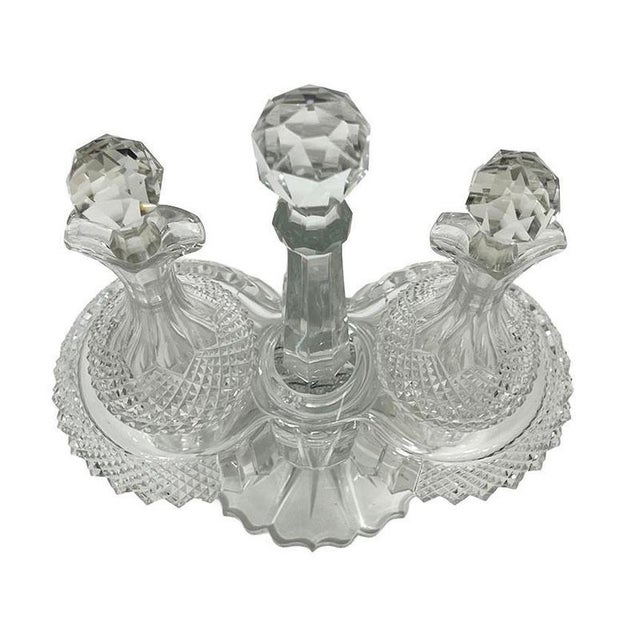 19th Century Dutch Crystal Cruet Set, Set of 3 For Sale - Image 5 of 6