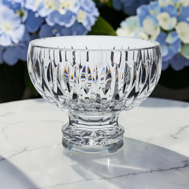This Marquis by Waterford Sheridan footed crystal bowl was produced in Ireland during the Late 20th Century. Executed in...