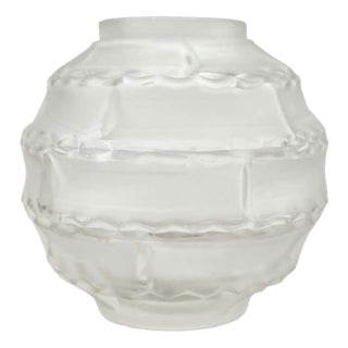 Vintage Ball Vase in Molded Pressed Glass by André Hunebelle, 1920s For Sale