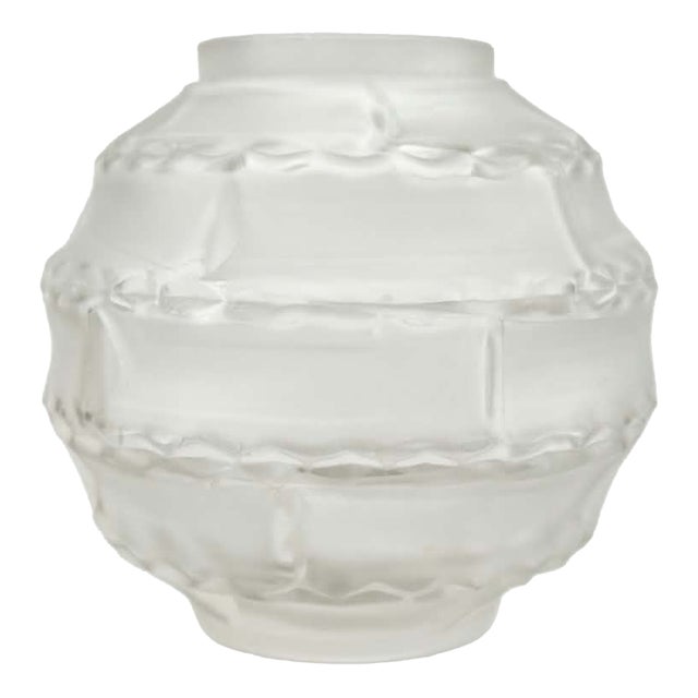 Vintage Ball Vase in Molded Pressed Glass by André Hunebelle, 1920s For Sale