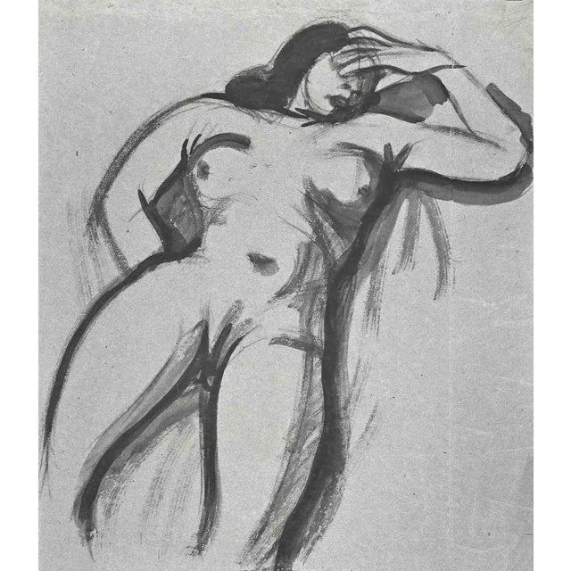 Nude is an original drawing in watercolor, realized in the Mid-20th Century by Jean Delpech (1916-1988). Good conditions....