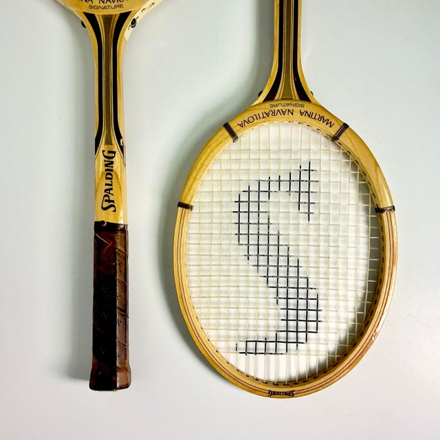 1980s Vintage Martina Navratilova Signature Spaulding Tennis Racket - A Pair For Sale - Image 6 of 12
