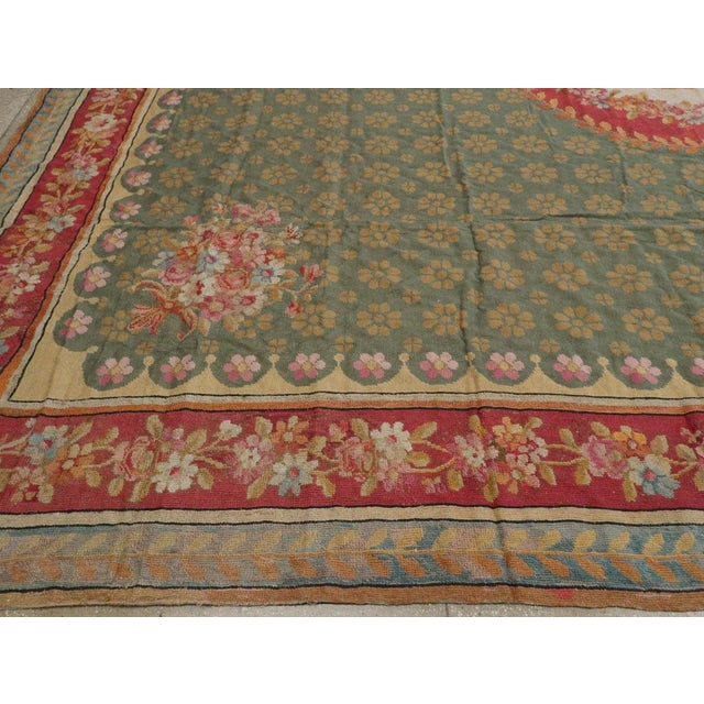 Textile Galerie Shabab Collection Early 20th Century English Needlepoint Rug For Sale - Image 7 of 10