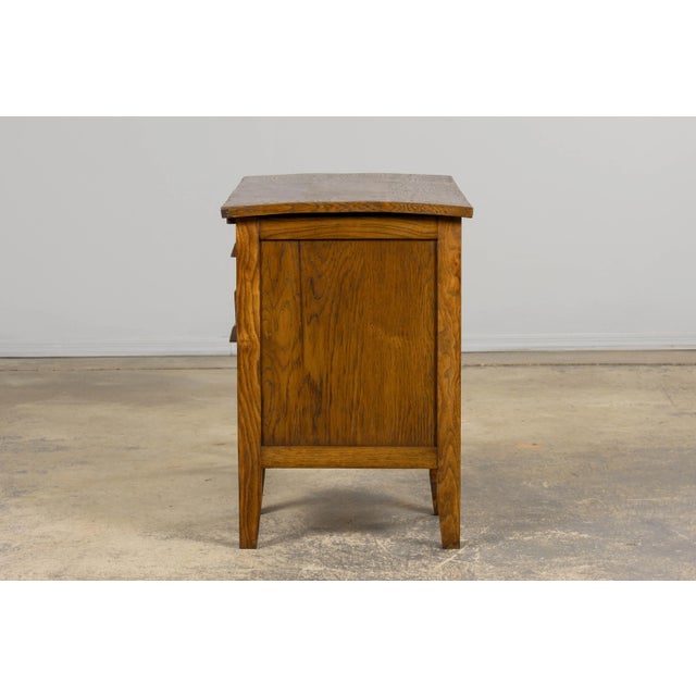 1940s Petite French Art Deco Oak Office Desk For Sale - Image 12 of 17