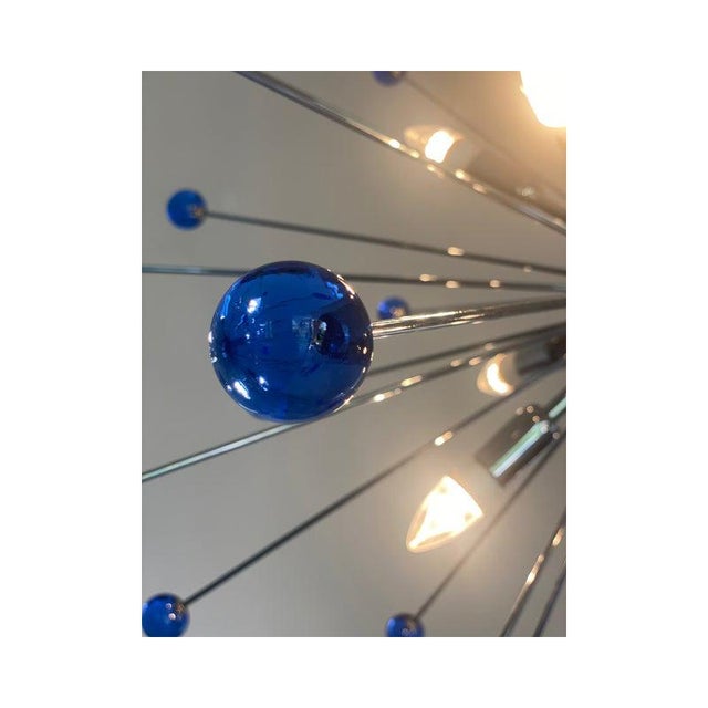 Blue Star Murano Glass Sputnik Chandelier by SimoEng For Sale - Image 10 of 14