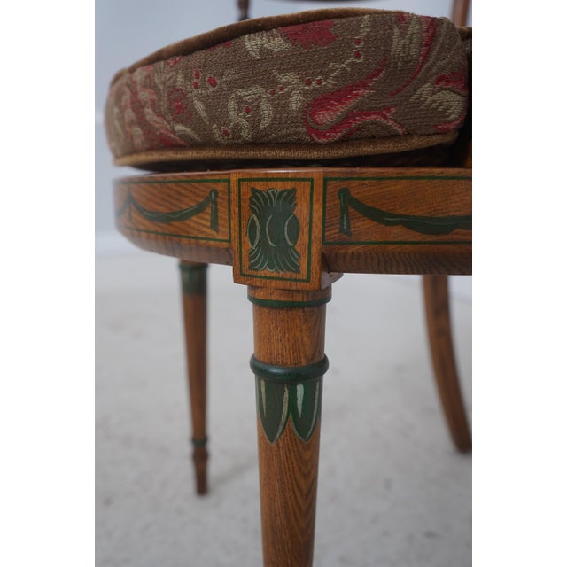 Adams Paint Decorated Cane Seat W. Cushion Armchair For Sale - Image 16 of 18