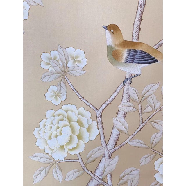 Commodity: unframed hand-painted chinoiserie panels ( no frame) Handicrafts: 100% hand-painting Wallpaper material: silk...