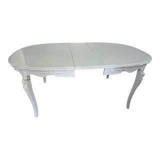1960s Repainted French Style Cottage Dining Room Table For Sale