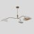 Sculptural Three-Light Brass Chandelier With White Domed Shades For Sale - Image 4 of 10