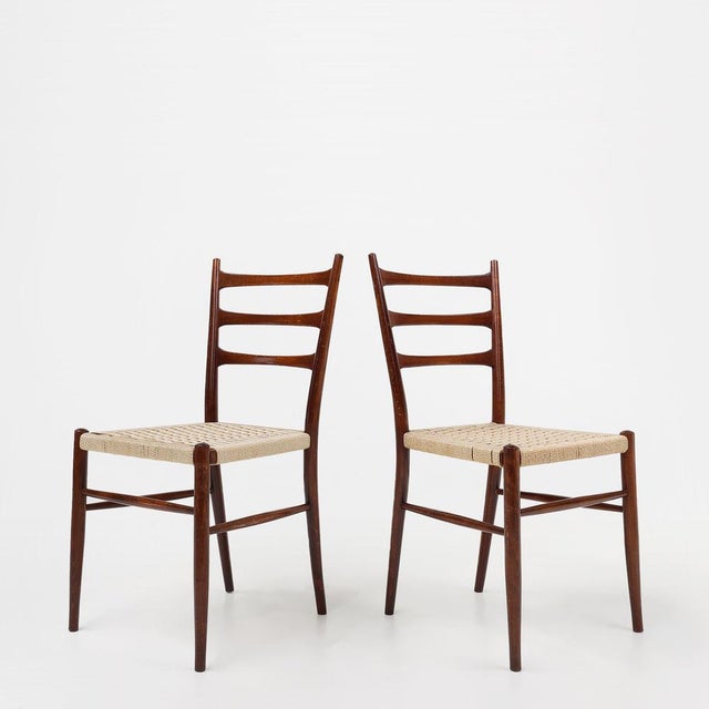 Vintage Belgian Teak Dining Chairs with Braided Rope Seat, 1960s, Set of 2 For Sale - Image 15 of 15