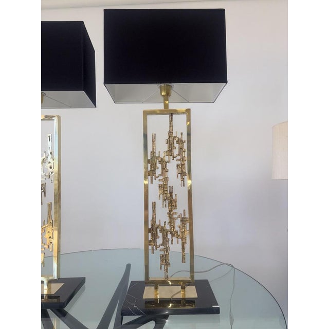 Brass and Marble Table Lamps, 1980s, Set of 2 For Sale - Image 9 of 12
