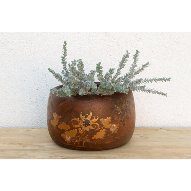A hibachi like this one used to hold fire, not ferns. Carved from a single section of keyaki, the dense, tightly grained...