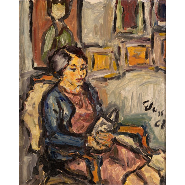 Eloise, Women Reading in an Interior, 1968, Oil on Canvas For Sale - Image 14 of 14