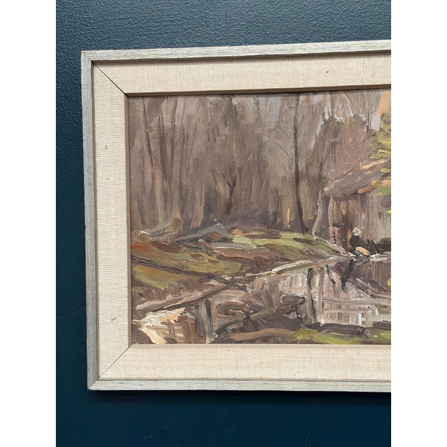 Original Swedish Oil on Panel – “Old Sawmill, Apelnäs Roasjö” by Gunnar Svensson – Signed & Dated 1962 – Vintage & Framed...