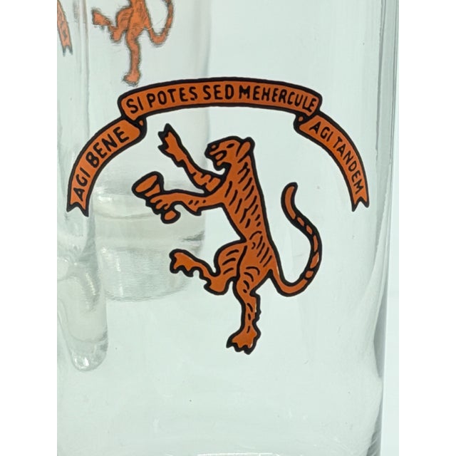Rare vintage Princeton cocktail glasses most likely a reunion item. Fun addition to a Princeton graduate's bar. The tiger...