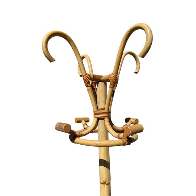 Vintage Rattan Coat Rack, 1960s For Sale - Image 10 of 11