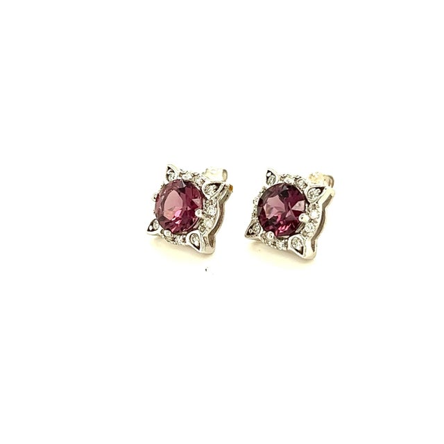 Natural Spinel Diamond Earrings 14k Y Gold 2.04 TCW Certified For Sale In New York - Image 6 of 8