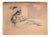 Mino Maccari, Reclined Nude Figure, 1940s, Watercolor For Sale