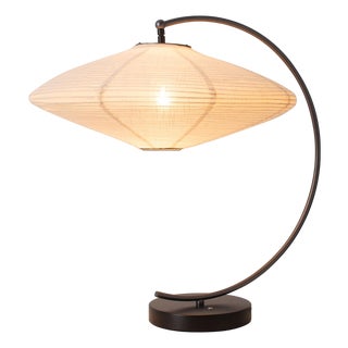 Rosewell 22"d Table Lamp - Hand-Stitched Woven Paper Linen Shade, Marble Base, Dimmable, Bulb Included For Sale