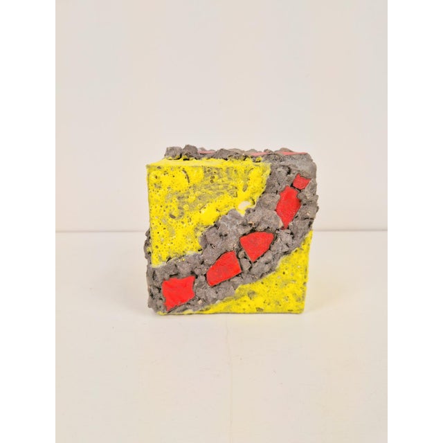 Vintage Ceramic Cube by M. W., 1970s For Sale - Image 4 of 9