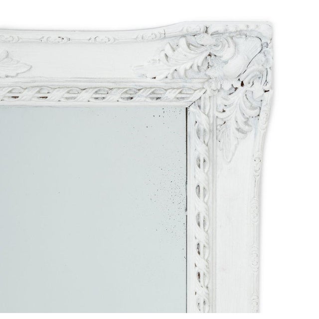 French Louis XV Style White Painted Wall Mirror For Sale - Image 3 of 5